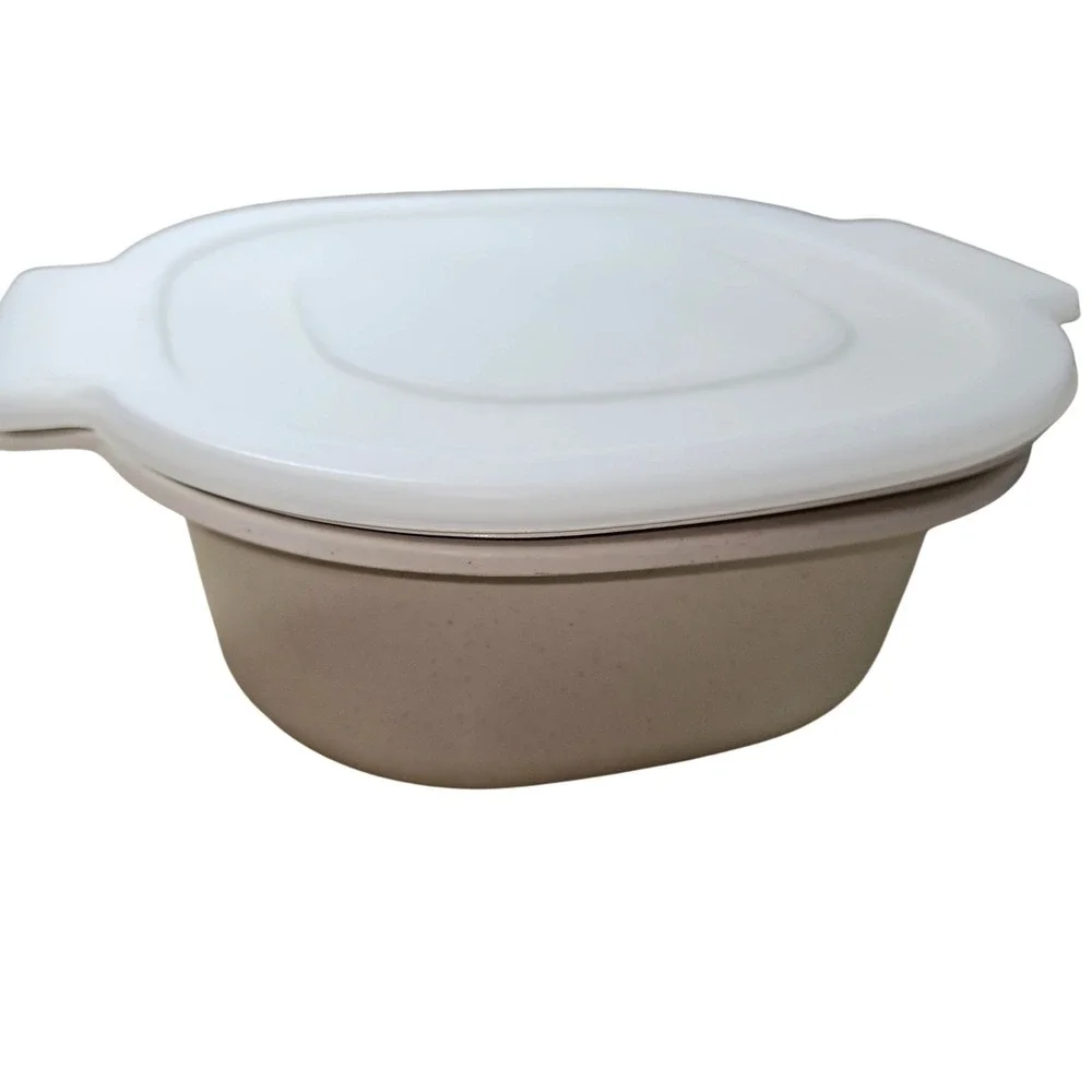 Rubbermaid Microwave Cookware Grill Steamer Set with Lid Speckled‎ White 5555